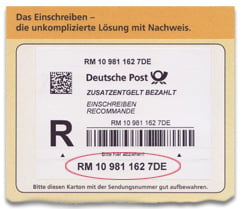 Deutsche Post Sendungsnummer