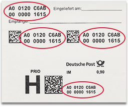 Deutsche Post Sendungsnummer 2